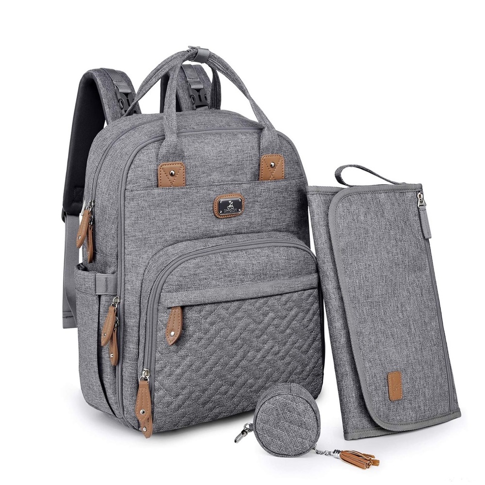 Gray Baby Bag Set